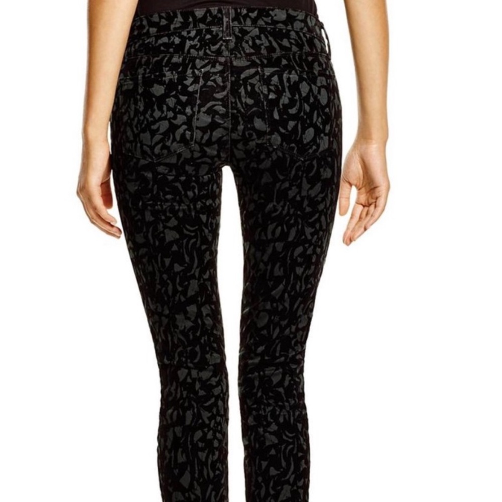 NWT J BRAND gorgeous mid rise super skinny black patterned pants size 27